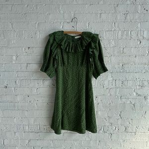 Doen Green Silk Baudoin Mini Dress